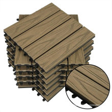 Factory Price Interlock Waterproof Outdoor Decking Tile 300*300mm DIY WPC Flooring Tiles Wood Plastic Composite Deck Tile